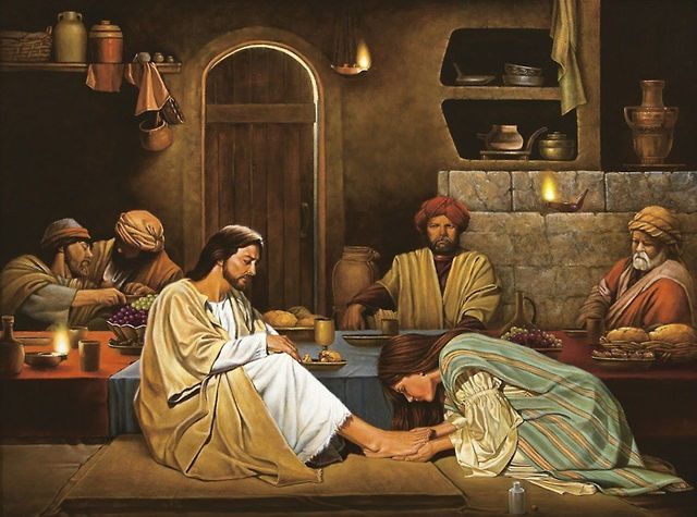 Prostituta lava los pies a Jesus con sus lagrimas