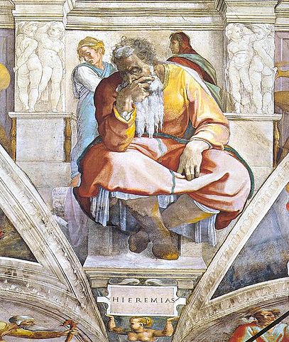 El profeta Jeremías en una pintura de Miguel Angel