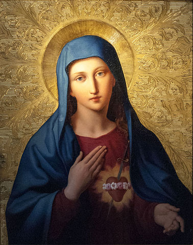 Pintura del Inmaculado Corazón de María