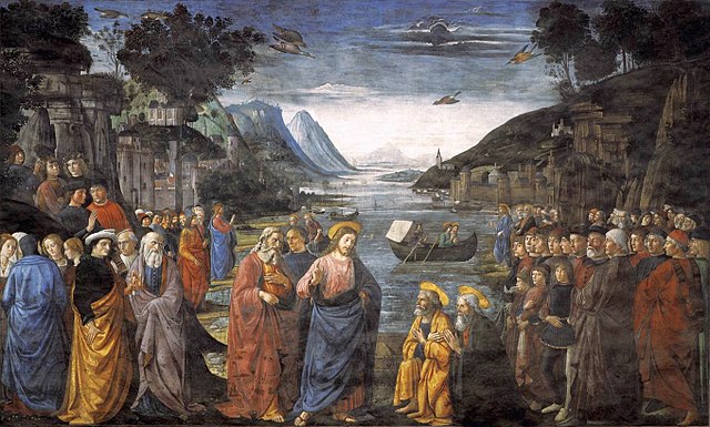 Pintura de Jesús con los doce apóstoles