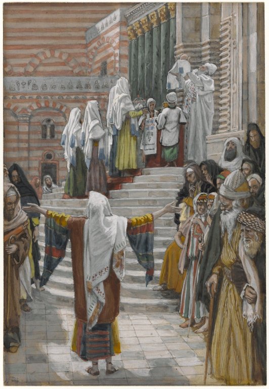 Niño Jesús siendo presentado en el templo por sus padres
