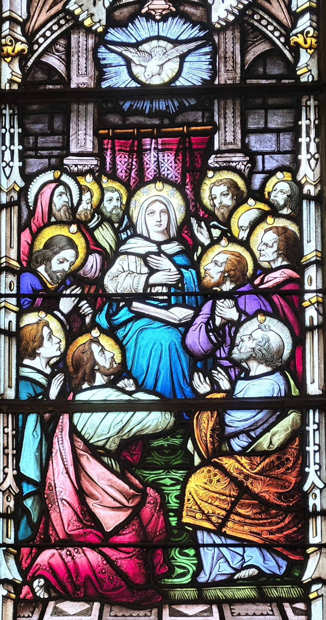 Los apóstoles y maría en el domingo de Pentecostés. Medium size.