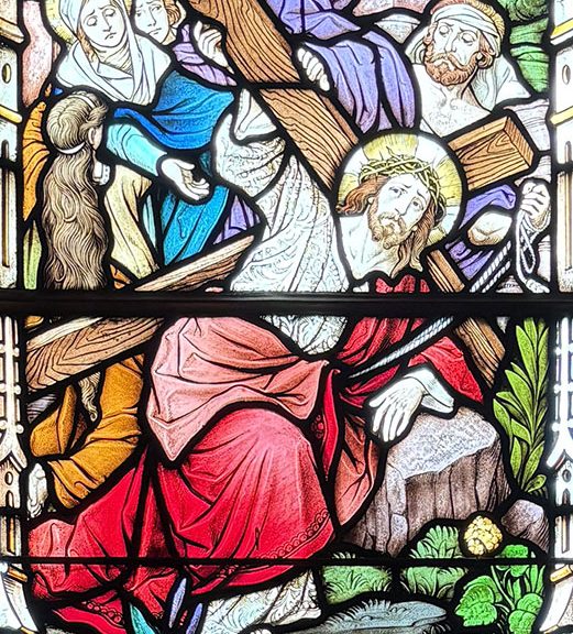 Vitral Jesús con la cruz a cuestas