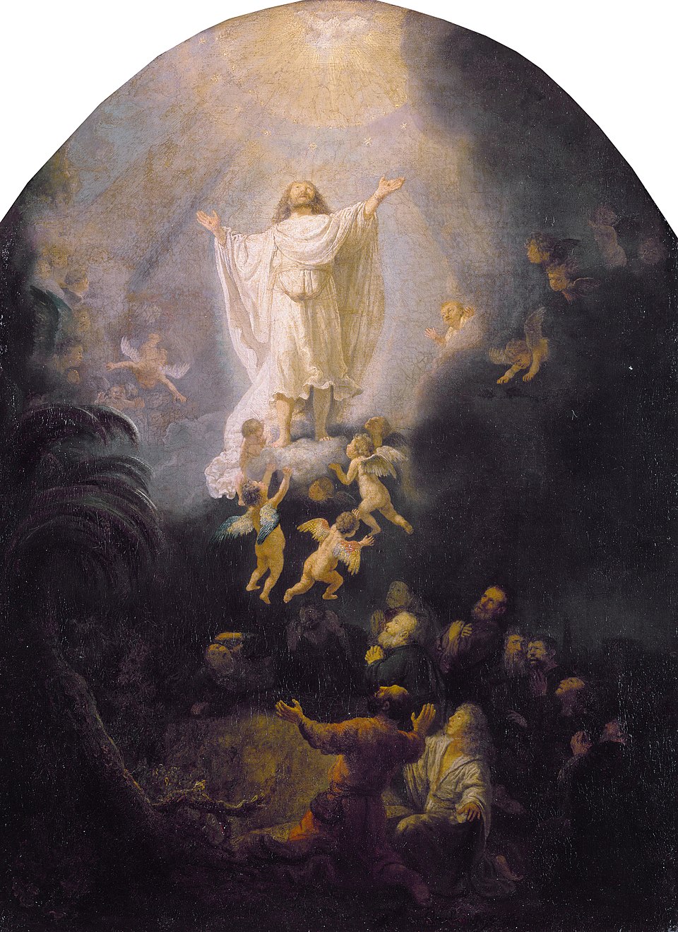 Foto de una pintura de la ascención de Jesús