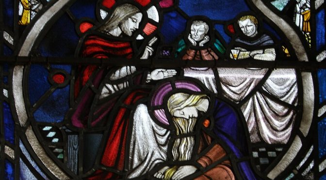 María lavando los pies de Jesús