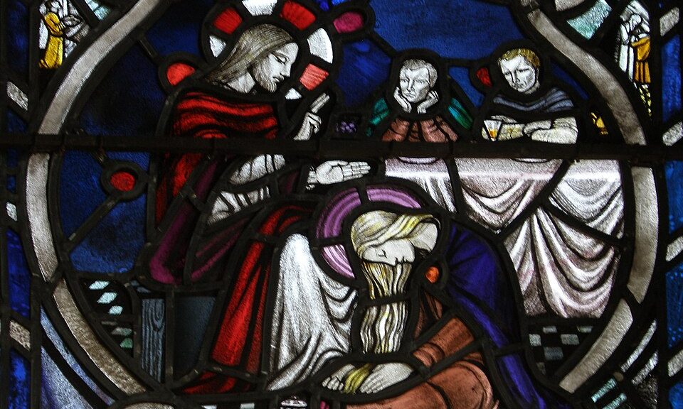 María lavando los pies de Jesús