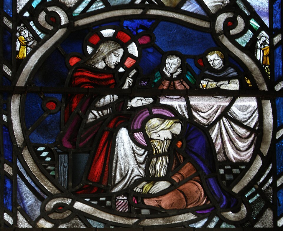 María lavando los pies de Jesús