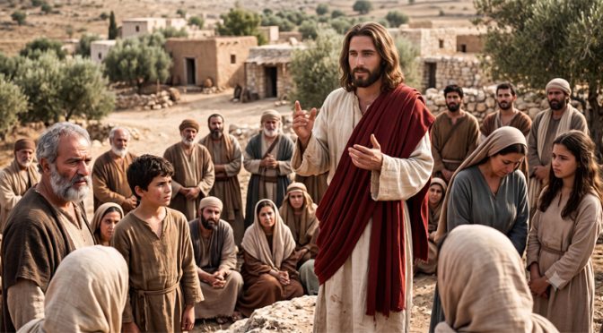 Imagen de Jesús hablando con el pueblo