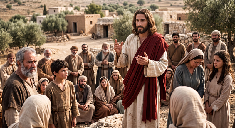 Imagen de Jesús hablando con el pueblo