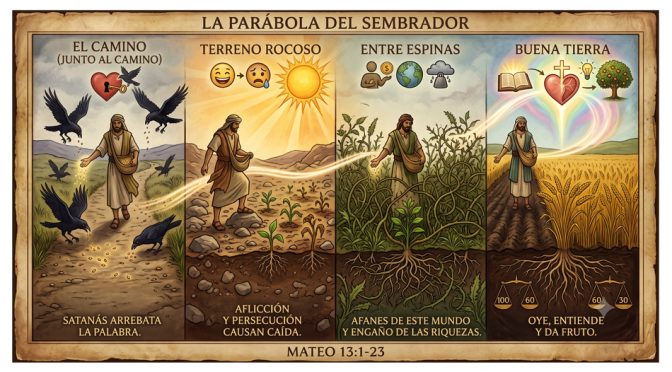Imagen representando la parábola del sembrador
