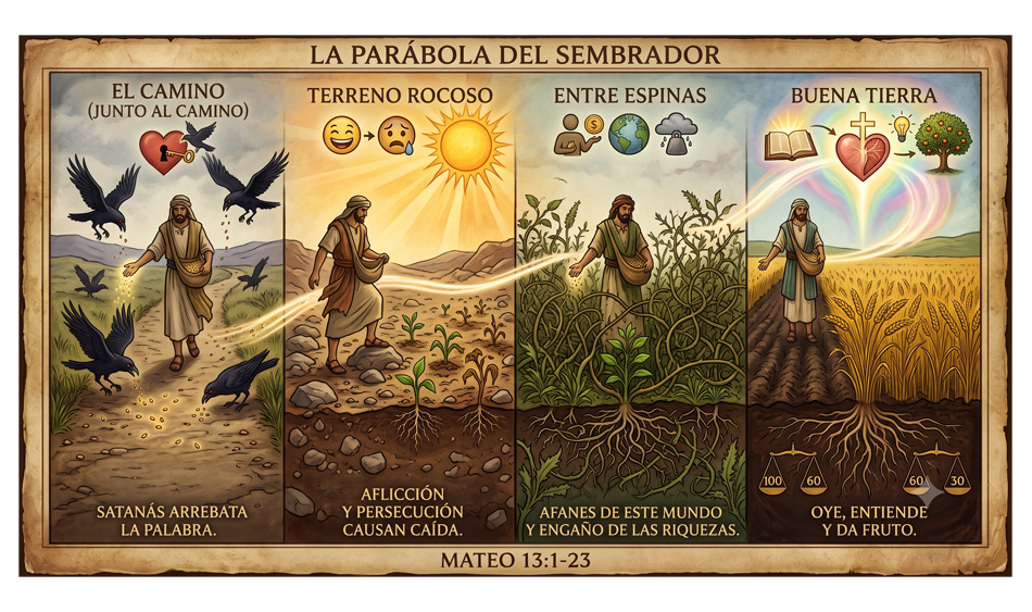 Imagen representando la parábola del sembrador