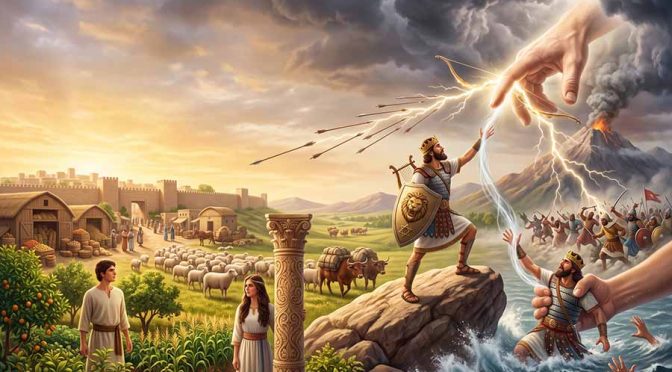 Representación del Salmo 144: El Señor cuida de quienes lo aman.